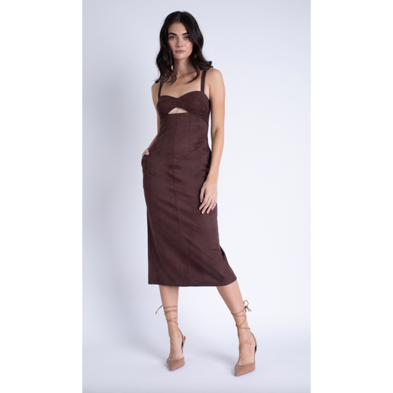 Olivia Suede Midi Dress