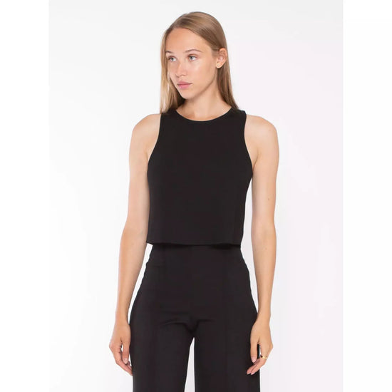 Load image into Gallery viewer, Black Ponte Knit Tank Top - Babette
