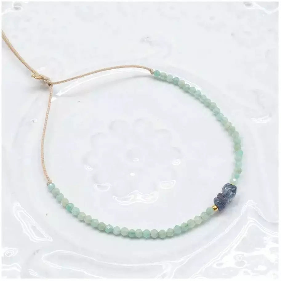 Blue Storm Bracelet Saphirs Brut et Amazonites - Babette
