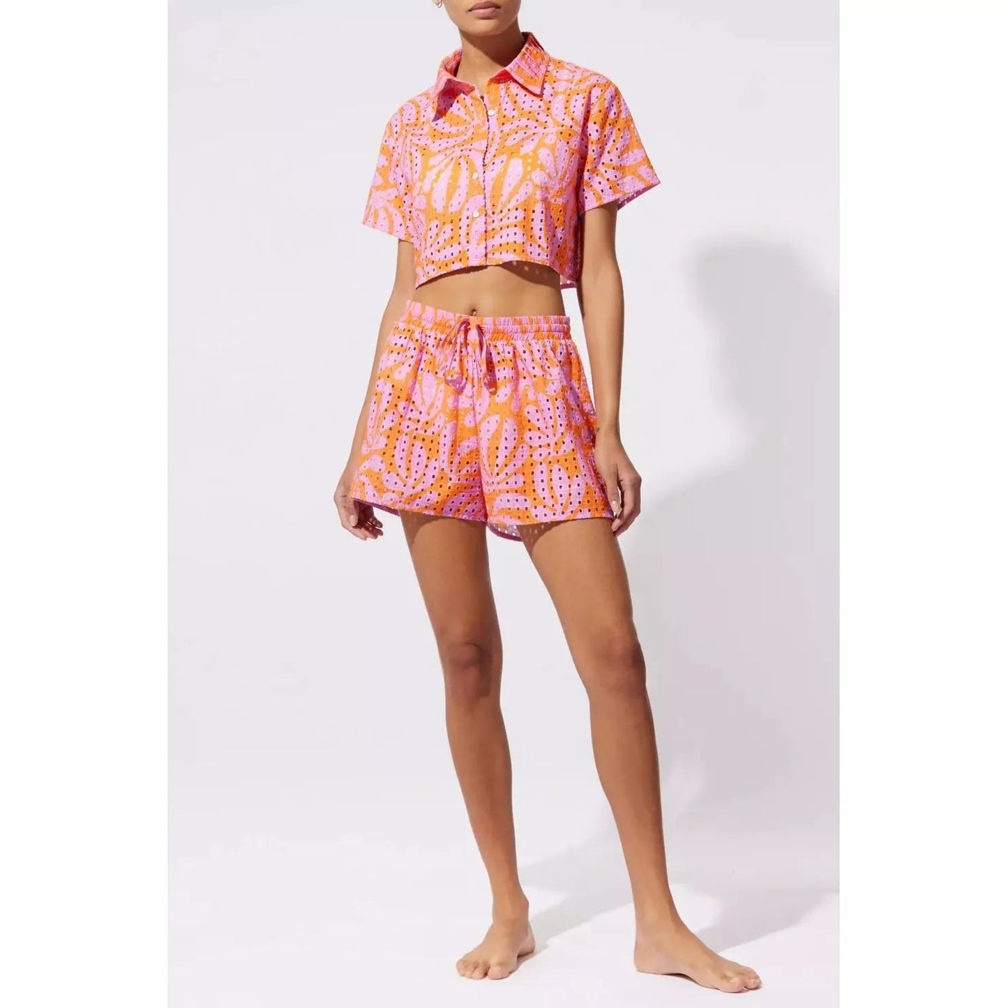 Load image into Gallery viewer, Charlie Printed Eyelet Shorts - Babette

