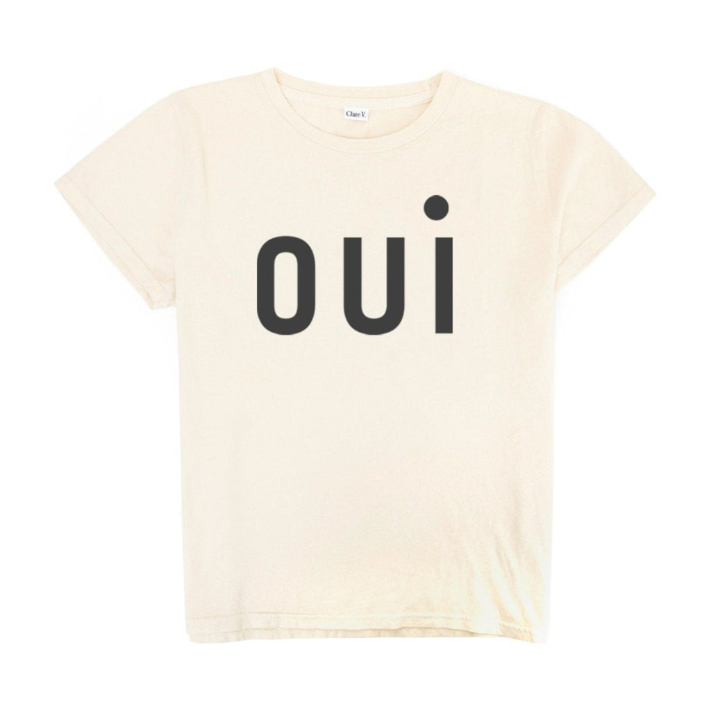 CLARE V. Original Oui Cotton Graphic Boxy on sale Fit Tee Teal Blue XS