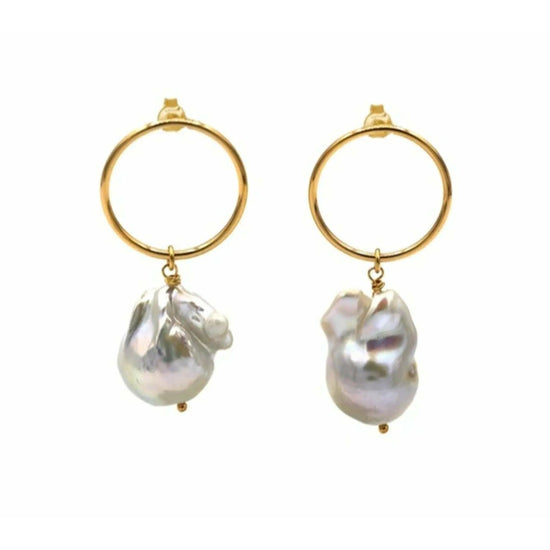 Load image into Gallery viewer, Earrings Baroque Pearl - babette.shop
