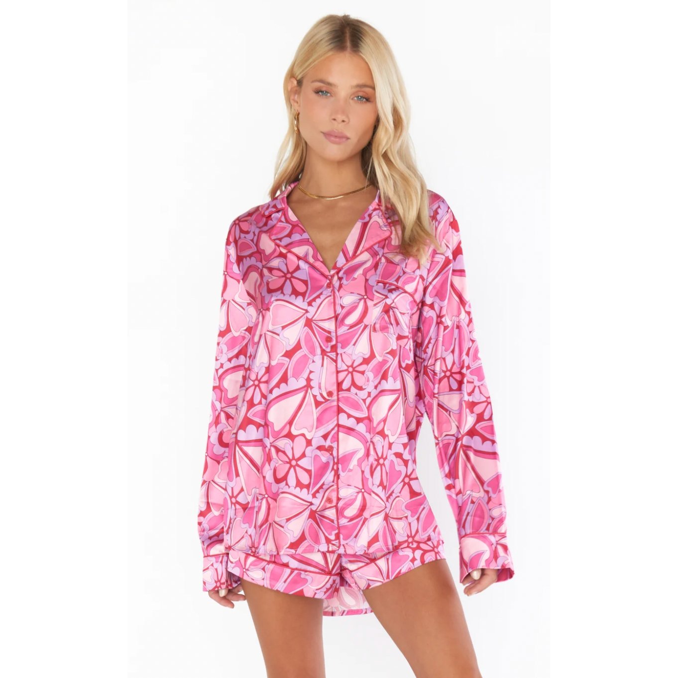 Load image into Gallery viewer, Favorite PJ Set in Candy Hearts Satin - Babette
