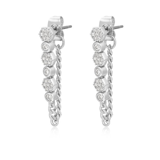 Load image into Gallery viewer, Hex Pave Chain Studs - Babette
