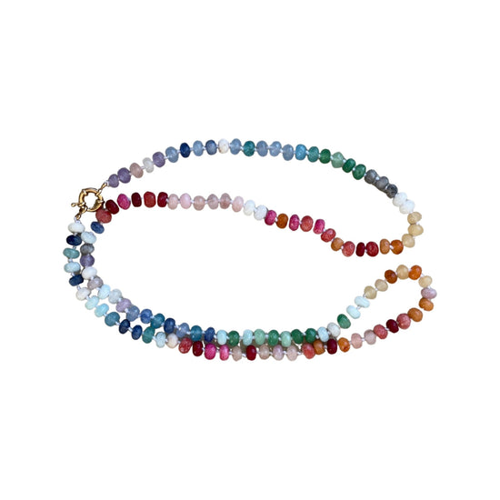 Load image into Gallery viewer, Rainbow Long Semi Precious Necklace - babette.shop
