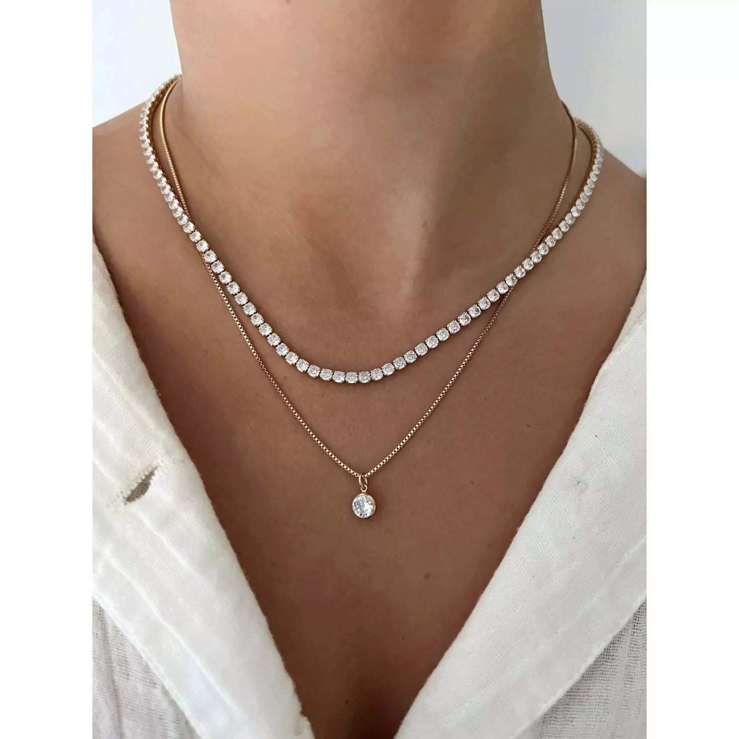 Load image into Gallery viewer, Sadie Tennis Necklace - Babette
