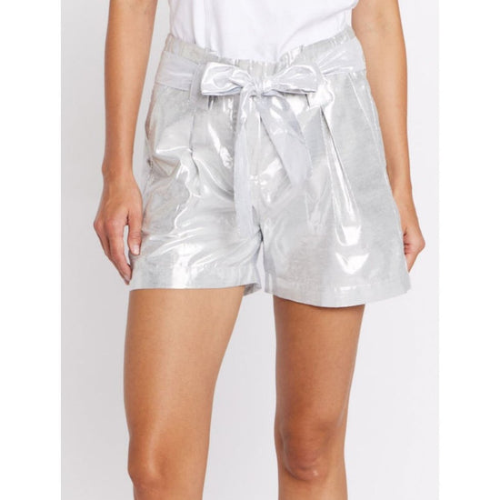 Solare Silver Metallic Effect Shorts - Babette