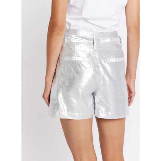 Solare Silver Metallic Effect Shorts - Babette